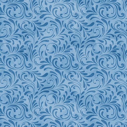 Butterfly Calypso - 14877-55 - Shadow Scroll Blue - Benartex