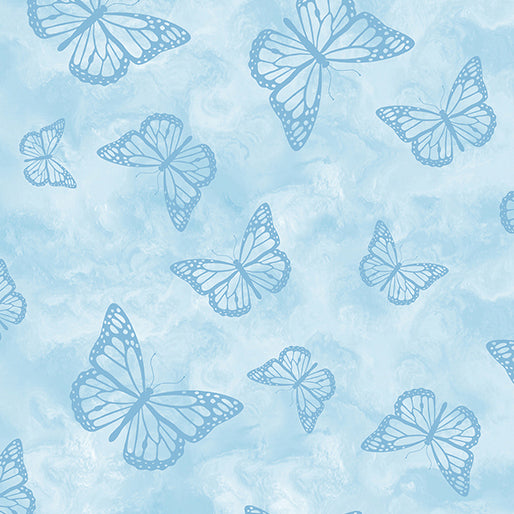 Butterfly Calypso - 14879-05 - Butterfly Shadow Light Blue - Benartex