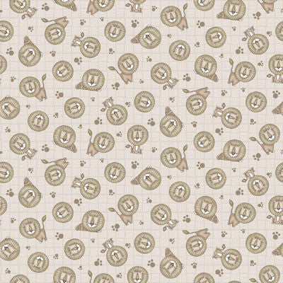 Five-Yard-Backs - 1631-44 - Beige Lion Toss - Henry Glass Co