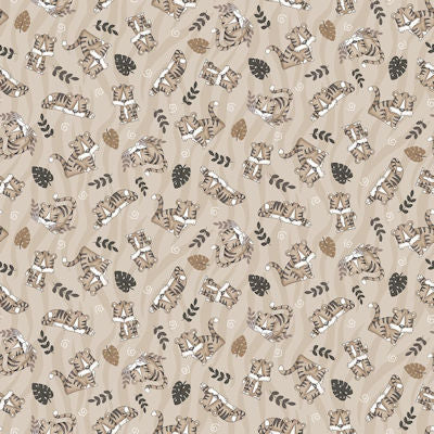 Five-Yard-Backs - 1632-44 - Taupe Tiger Toss - Henry Glass Co