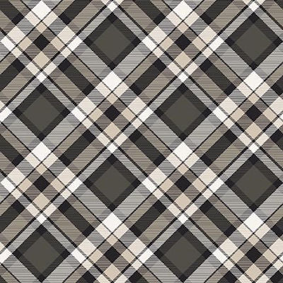 Big Kitties - 1633-49 Black Bias Plaid - Henry Glass Co