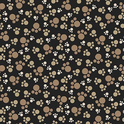Big Kitties - 1636-99 Black Paw Prints - Henry Glass Co