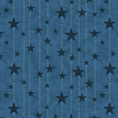 American Valor - 16875-55 Stitches & Stars Blue - Benartex