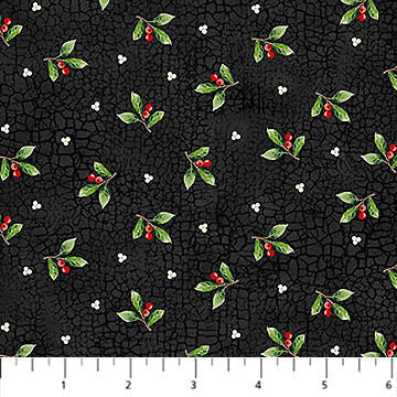 Winter Song  - 27807-99 Leaf Toss Black - Northcott Fabrics