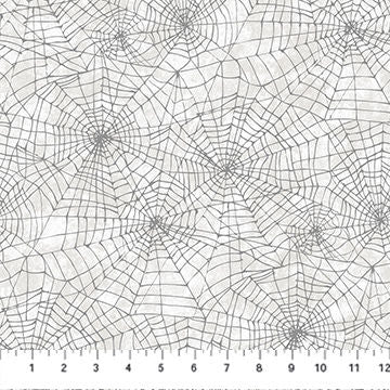 Spellbound  - 28144-10 - Spider Webs on White - Northcott Fabrics