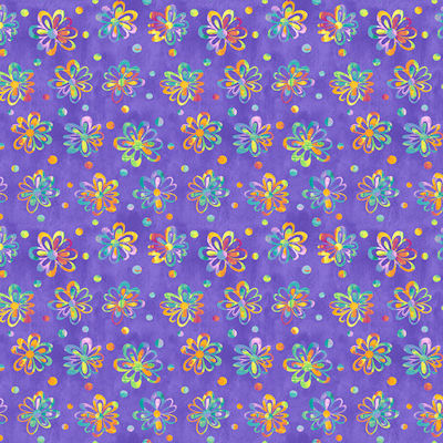 Joy of Color - 2867-55 Purple - Rainbow Flowers - Blank Quilting
