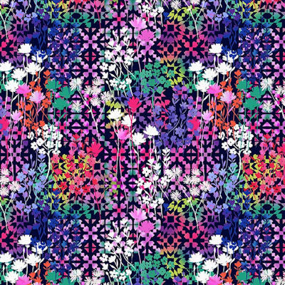 Chantal - 3119-22 - Geometric with Abstract Flowers - Blank Quilting