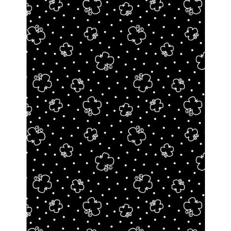 Shadow Blooms - 40057-911 - Butterflies Dot Black - Wilmington Prints