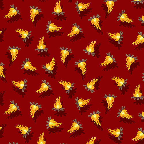 Beneath the Stars - 6842-84 Flame Red Campfires - Studio E Fabrics
