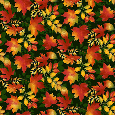 Seeds of Gratitude - 7700-68 Forest - Leaves  - Studio E Fabrics