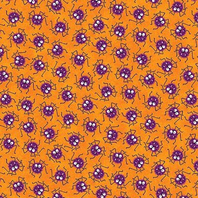 Graveyard Ghouls - 7799G-33 Orange - Tossed Spiders - Studio E Fabrics