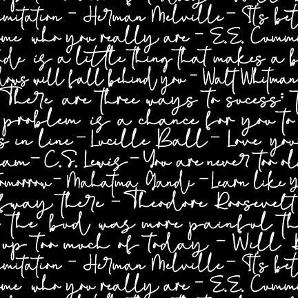 Not So Black & White WIDEBACK - 8238-90 Black/White - Script - Studio E Fabrics
