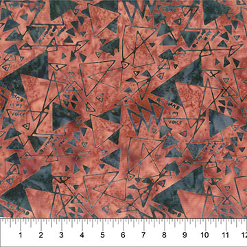 Quilting is My Voice  - 83140-37 - Triangle Maze Burnt Russet - Northcott Fabrics