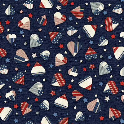 Love & Glory - LGLO 6159N - Burlap Heart Toss - P&B Fabrics