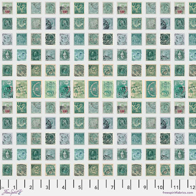 Teal Palette - PWTH271.teal - Teal Stamps - FreeSpirit Fabrics