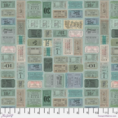 Teal Palette - PWTH272.teal - Teal Tickets - FreeSpirit Fabrics