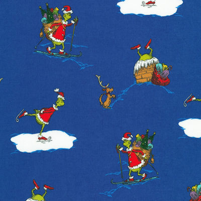 How the Grinch Stole Christmas - ADED-74874-11 Royal - Robert Kaufman Fabrics