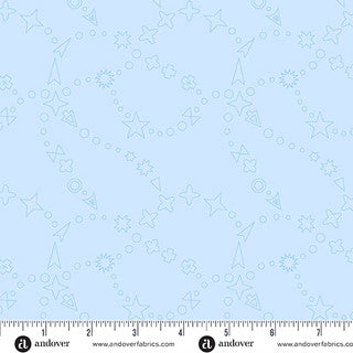 Color Camp Dusk 10421 B trailmap lighter cobalt by Alison Glass for Andover Fabrics