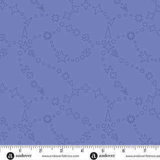 Color Camp Dusk 10421 P1 trailmap muted blueberry by Alison Glass for Andover Fabrics