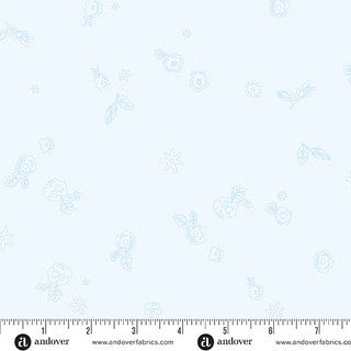 Color Camp Dusk 10425 B sprig lightest cobalt by Alison Glass for Andover Fabrics