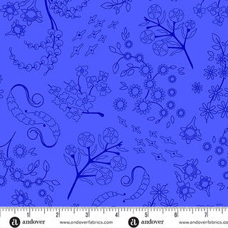 Color Camp Dusk 10427 B nestled blueberry by Alison Glass for Andover Fabrics