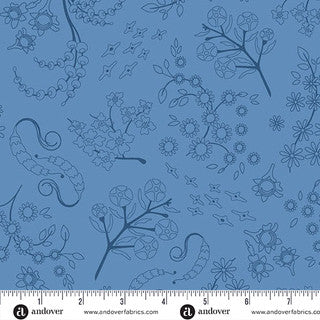 Color Camp Dusk 10427 B1 nestled muted pond by Alison Glass for Andover Fabrics