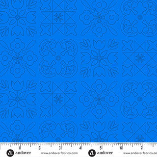 Color Camp Dusk 10428 B bandana cobalt by Alison Glass for Andover Fabrics