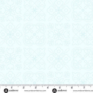 Color Camp Dusk 10428 LB bandana lightest blue by Alison Glass for Andover Fabrics