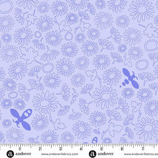 Color Camp Dusk 10431 P bee lighter violet by Alison Glass for Andover Fabrics