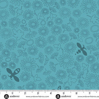 Color Camp Dusk 10431 T bee muted peacock by Alison Glass for Andover Fabrics