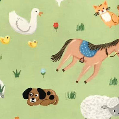 Farmyard - Farm Animals - CX9336-gree - Michael Miller Fabrics