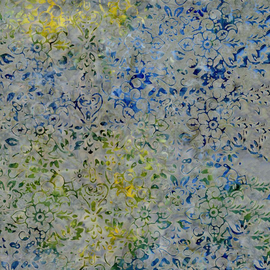 Green Pastures B4259 Breeze Packed Floral batik fabric by Wing and a Prayer Designs for Timeless Treasures