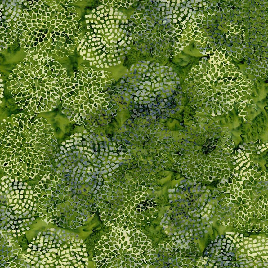 Green Pastures B4309 Bloom Bloom Floral batik fabric by Wing and a Prayer Designs for Timeless Treasures