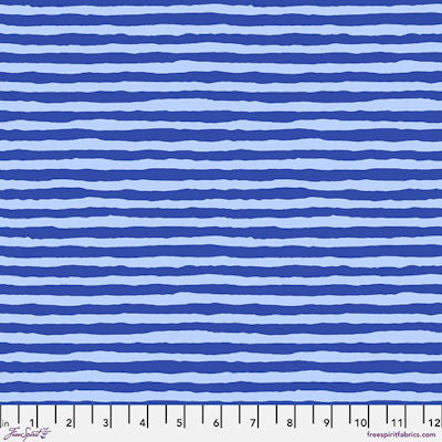Kaffe Fassett Collective - PWBM084.BLUE Comb Stripe -  Free Spirit Fabrics