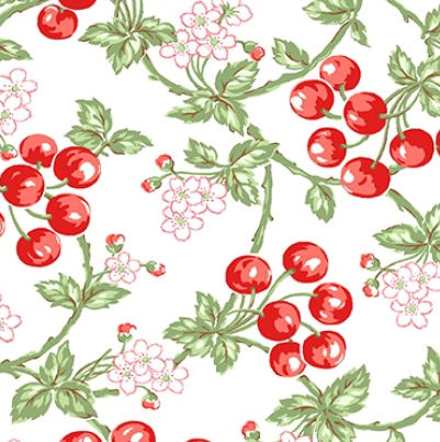 Cherries White - 10162-01 - Garden Party