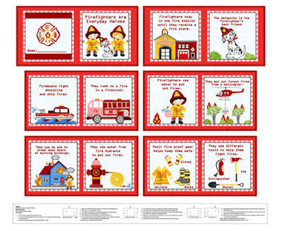 1353P-88 - Firefighter Book Panel - Blank Quilting