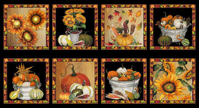 Fall Delight - 1523-99 Black - Harvest Blocks