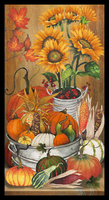 Fall Delight - 1532P-33 Orange - Harvest Panel