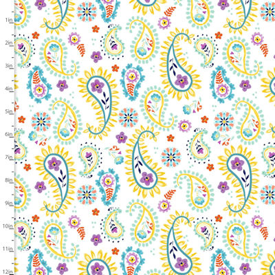 Summer Song - Paisley on White - 17269-wht - 3 Wishes Fabrics