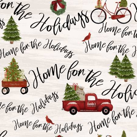 Home for the Holiday - Words - 18105-bge - 3 Wishes Fabrics