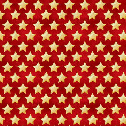 Land of the Free 1835-84 White Stars on Red - Henry Glass Fabrics