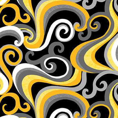 Mellow Yellow - 1967-44 Swirls Yellow - Blank Quilting