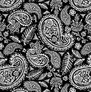 Mellow Yellow - 1972-99 Paisley Black - Blank Quilting