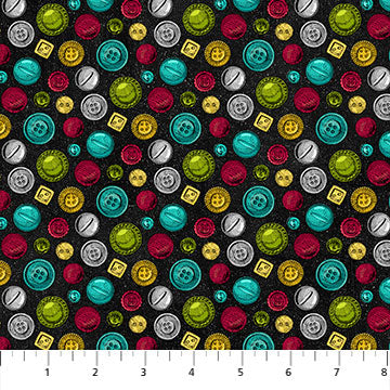 Sewing is My Happy Place - 24221 99 Colored Buttons - Northcott Fabrics