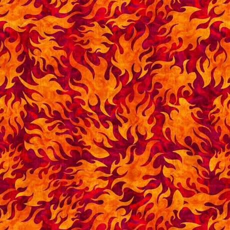 Easy Rider - 27483 R Flames - Brick -  QT Fabrics