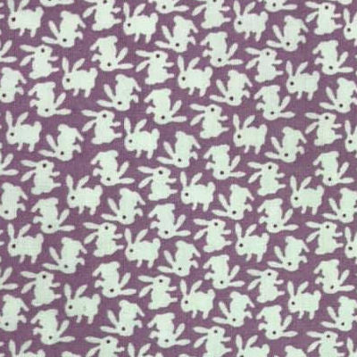 6714-55 White Bunnies on Lavender - Henry Glass