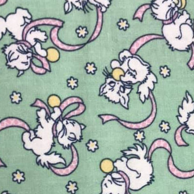 1803-98594 Kitties on Lt Green - Wilmington Fabrics