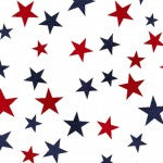 Trucking in the USA - 5006-01 Red/Blue Stars on White - Studio E Fabrics