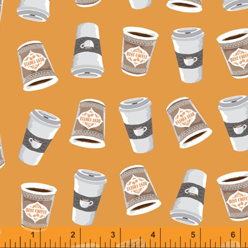 Coffee Shop  - Cups on Gold - 52263-5 - Windham