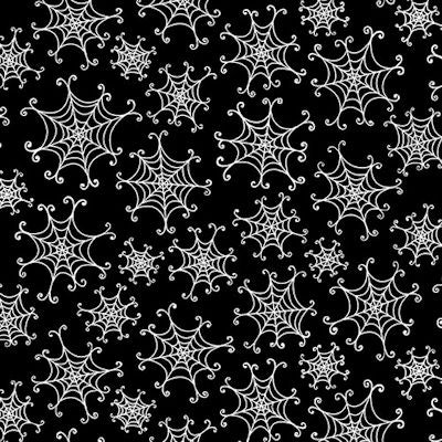 Tossed Spiderwebs on Black - 9542G-90 - Here We Glow